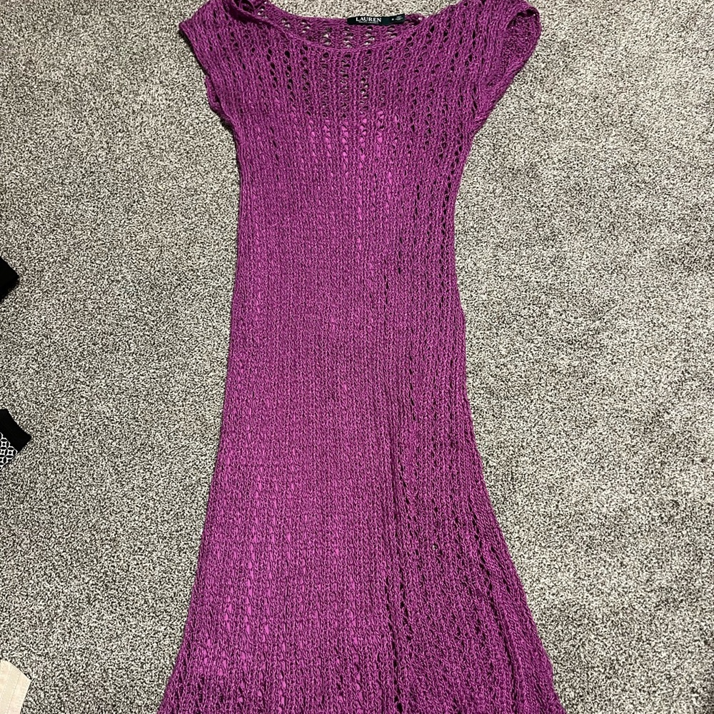 Unique Purple knit sheath dress size small